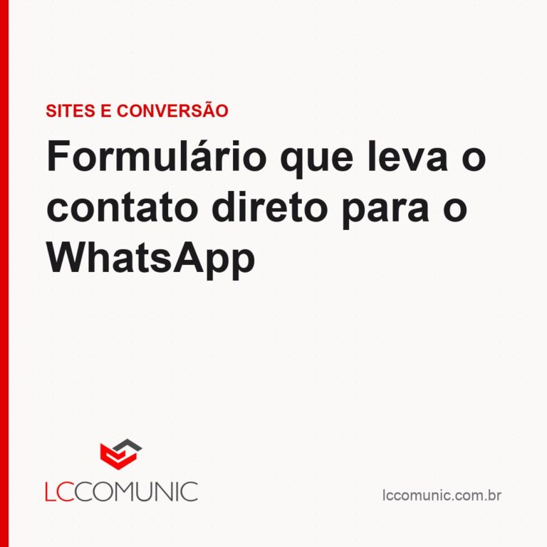 Formulário no site: como levar o contato direto para o WhatsApp